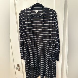 A New Day Black and Cream Striped Cardigan